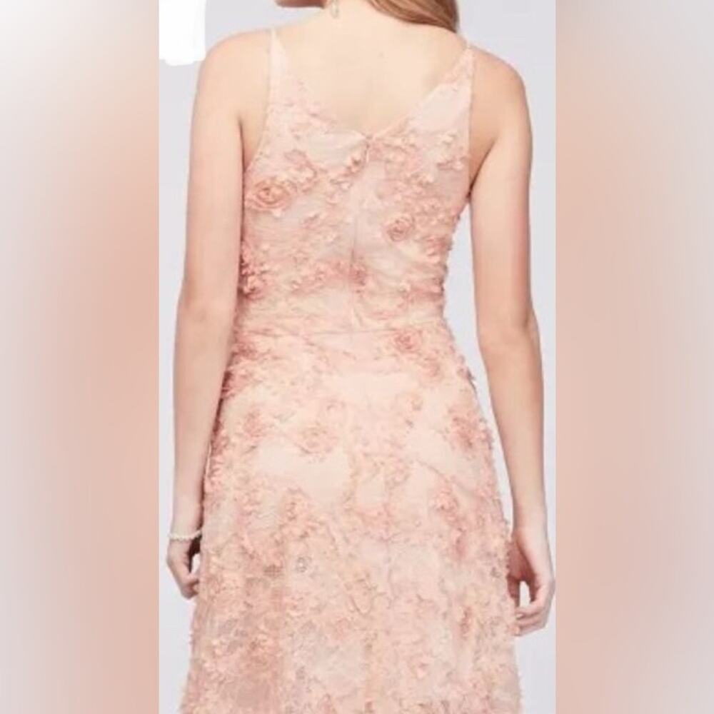 Xscape Lace Maxi peach 3D Floral wedding Guest dress Size 14 - Picture 3 of 8